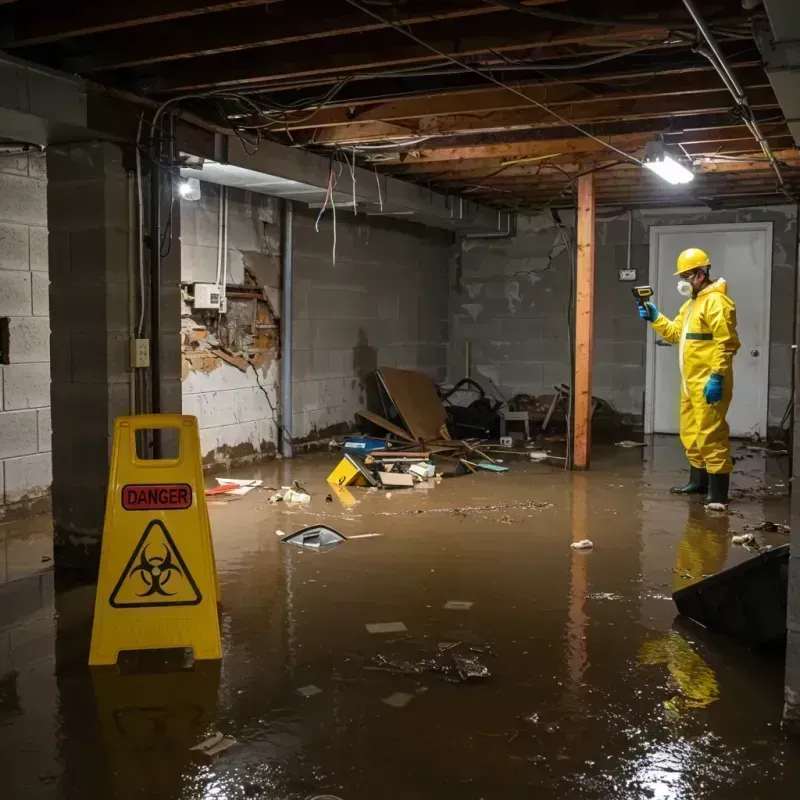 Flooded Basement Electrical Hazard in Deatsville, AL Property